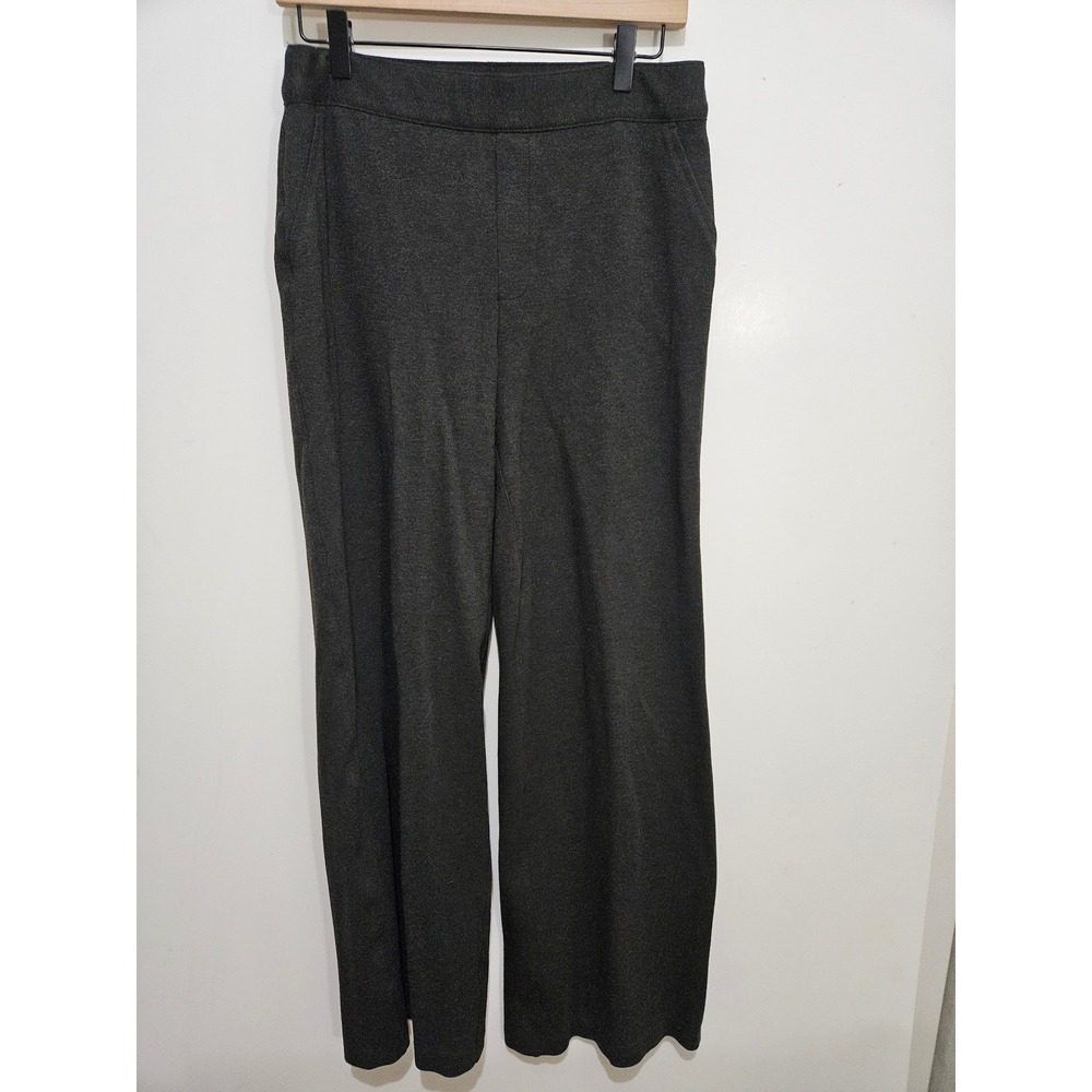 SPANX The Perfect Pant M Charcoal Gray Ponte Wide Leg Pull On Work Pants